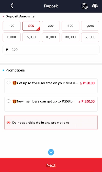 Step 1: First, in the bookmaker's deposit interface, select the GCash deposit method. 